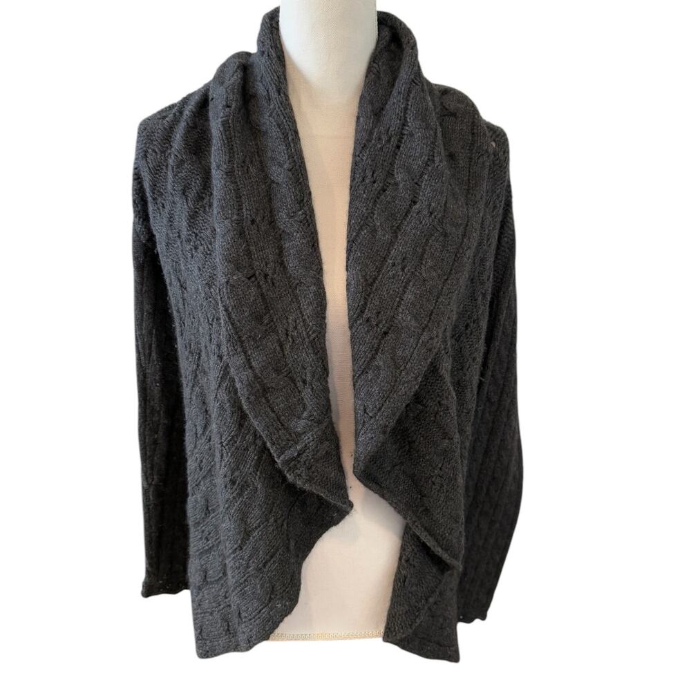 Quotation Cashmere Shawl Collar Cardigan Sweater Charcoal Gray S